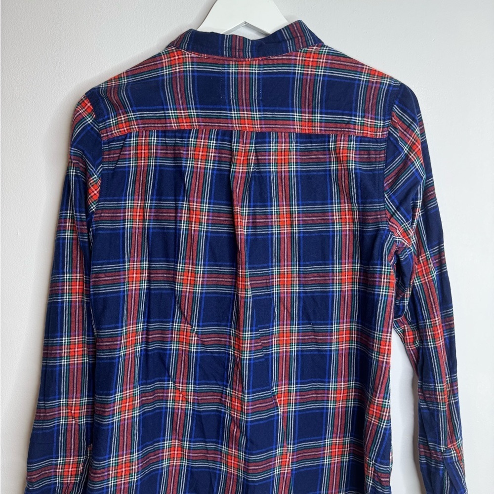 Old Navy Women's Casual Plaid Shirt - Blue and Red | Size Large - Picture 4 of 5